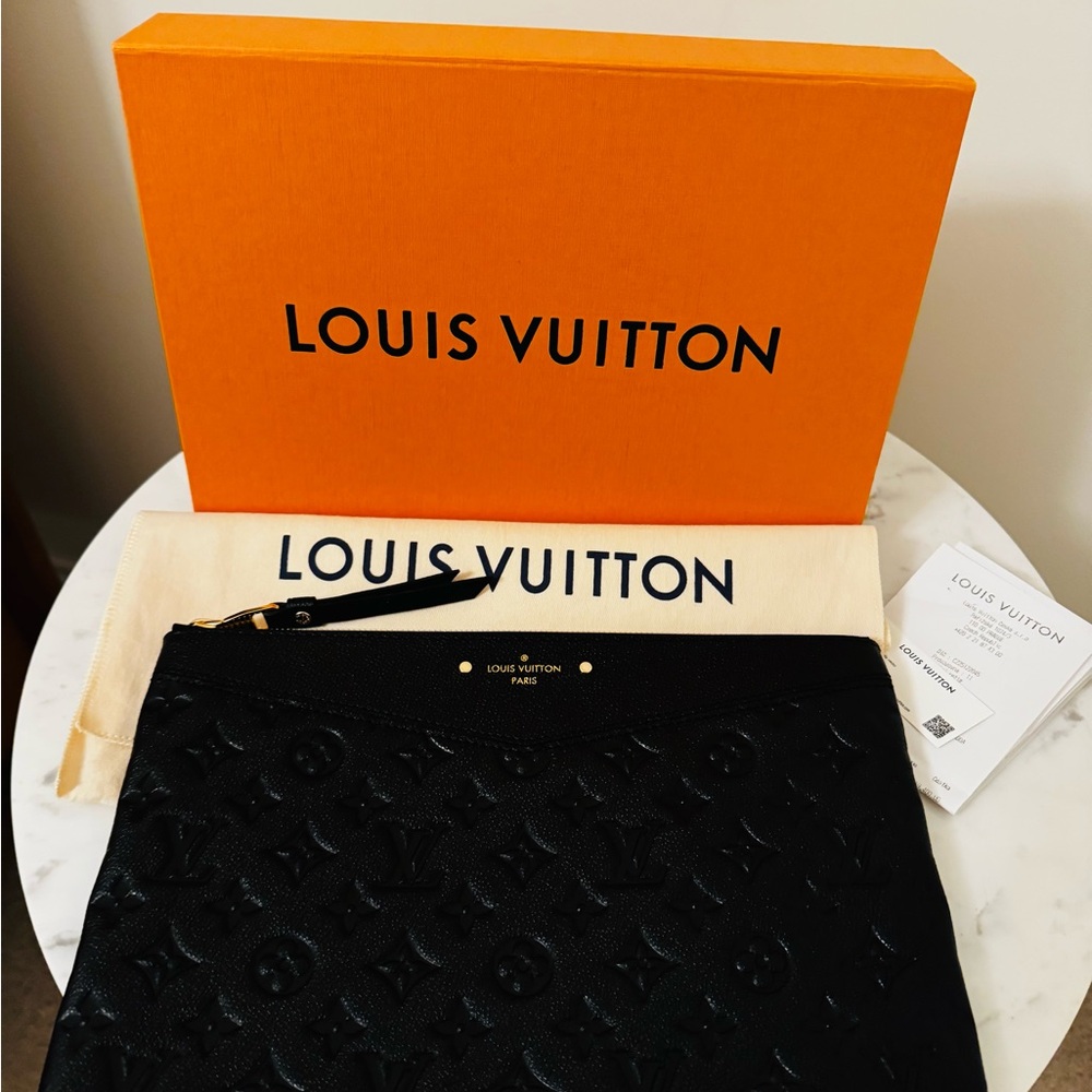 Louis Vuitton Black Embossed Daily pouch